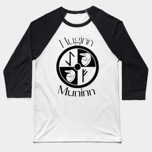 Huginn and Muninn Shield Baseball T-Shirt